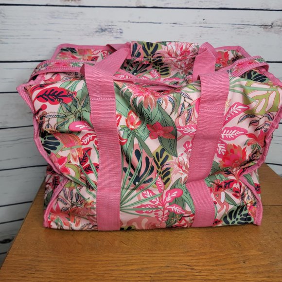 Vera Bradley Cooler Pink Tropical Palm Trees Picnic Beach Lunch New - Picture 2 of 12